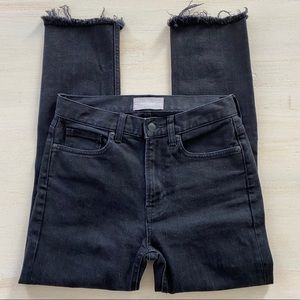 EVERLANE high rise distressed ripped jeans black